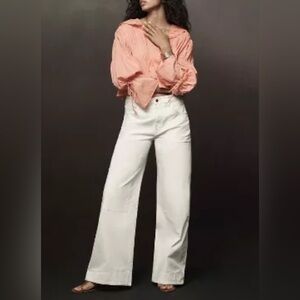 Anthropologie women’s Sz 33 tall PILCRO PUDDLE CURVE WIDE-LEG PANTS